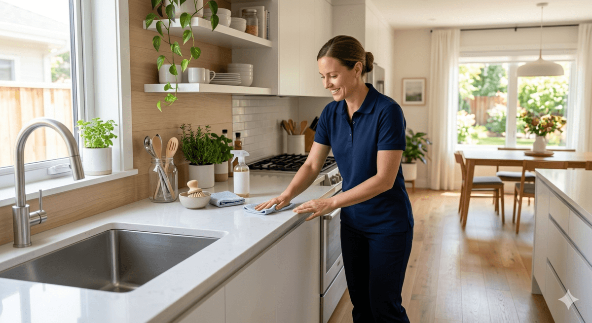 Clean bathroom after a regular house cleaning